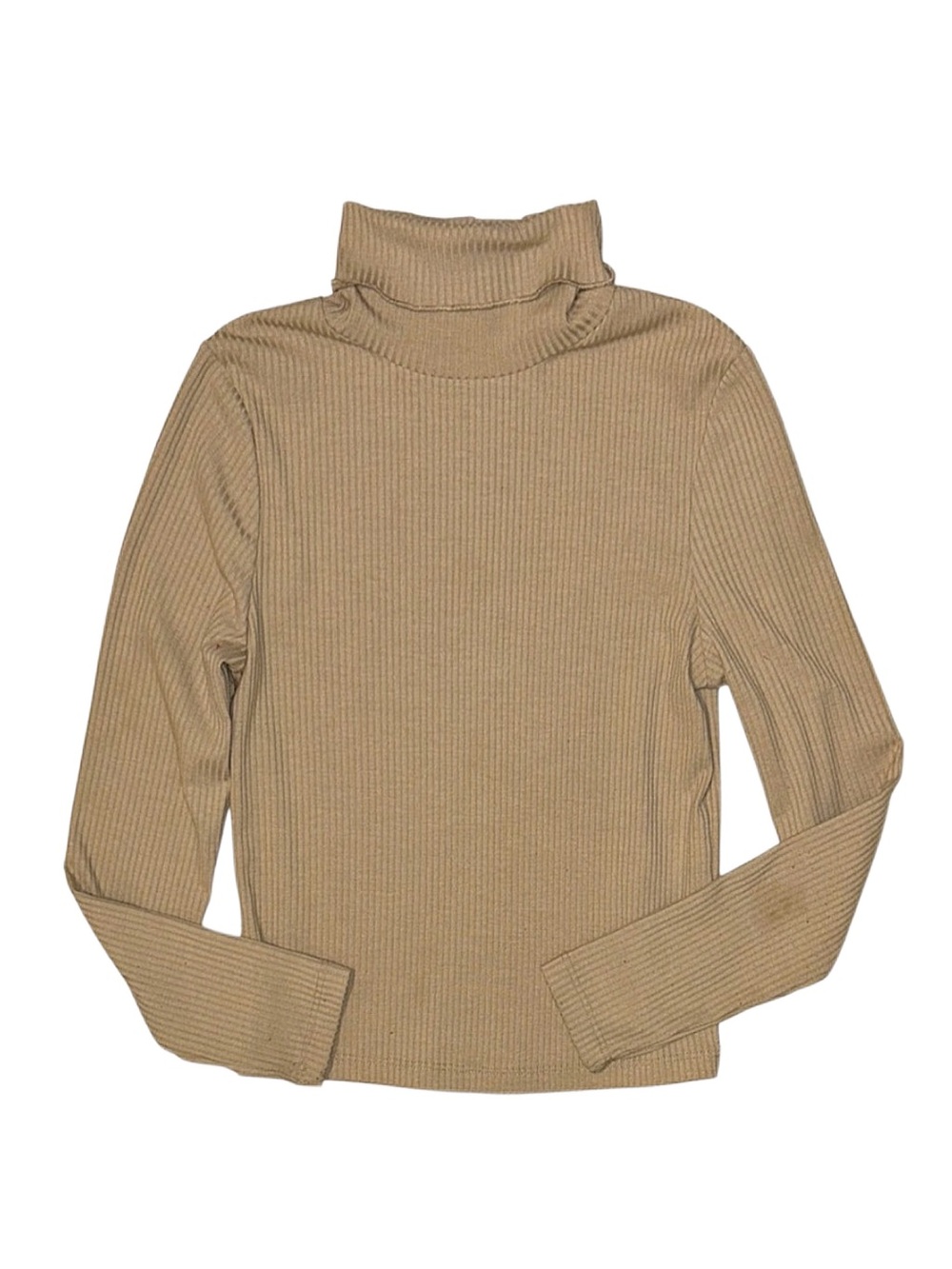 GIRL'S Tan Turtleneck Long Sleeve Top Size 7/8